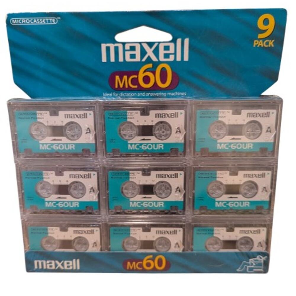 Maxell MC60 9 Pack MicrocassetteMC-6OUR New in Packaging